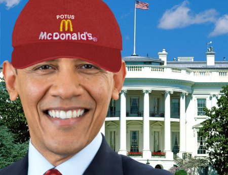 Obama praises McDonalds's Jobs