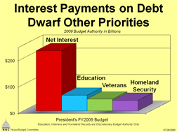 interest payments on debt before fed spending