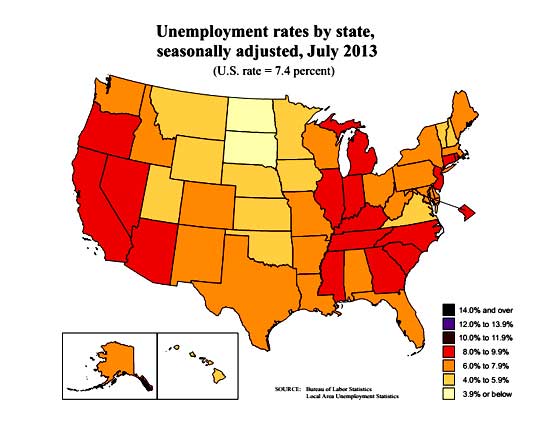 state unemployment map 7/13